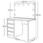 Schminktisch GLAMOUR ELITE Weiß - Holzwerkstoff - 110 x 75 x 59 cm