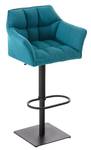 Tabouret de bar Damaso Lot de 2 Turquoise - Noir