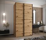 Armoire Lux 1 Noir - Imitation chêne - Largeur : 130 cm