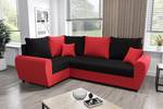 Ecksofa FION-PLUS Schwarz - Rot - Ecke davorstehend links