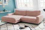 Ecksofa CARA Cord Pink - Ecke davorstehend links