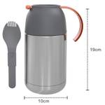 Thermobehälter Thermokanne Outdoor 650ml Silber - Metall - 10 x 19 x 10 cm