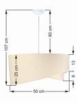 Lampe à suspension MADAN Beige - Blanc - Métal - Textile - 50 x 25 x 50 cm