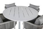 Gartenmöbel-Set Alma (5-teilig) Weiß - Metall - 120 x 75 x 120 cm