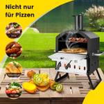 2-lagigem Pizzaofen mit Grillrost Schwarz - Metall - 31 x 72 x 54 cm