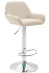 Tabouret de bar Braga Lot de 2 Blanc crème - Argenté