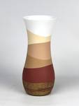 Handbemalte Glasvase Beige - Glas - 10 x 26 x 10 cm