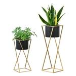 Lot de 2 Supports de Plantes Mons Noir - Métal - 24 x 70 x 24 cm