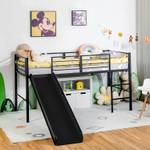 Kinderbett Spielbett mit Rausfallschutz Schwarz - Metall - 96 x 109 x 198 cm