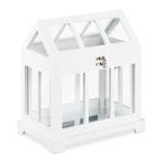 Mini Gewächshaus 2er Set Indoor Weiß - Holzwerkstoff - Glas - 38 x 37 x 24 cm