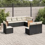 Gartensitzgruppe K6160(8-tlg) Schwarz - Massivholz - 69 x 62 x 55 cm