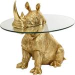 Table d'appoint rhinocéros Doré - Verre - 65 x 55 x 49 cm