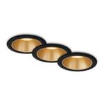 LED Einbauleuchten-Set,schwarz-gold, 3x Schwarz