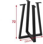 Tischgestell Metall ma81 Schwarz - Metall - 50 x 72 x 3 cm