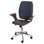 Fauteuil de bureau C54 Marron - Gris - En partie en bois massif - 66 x 101 x 67 cm