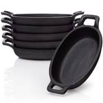 Servierpfännchen 6er Set oval 20x9,5cm Schwarz - Metall - 11 x 18 x 21 cm