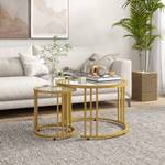 Couchtische 839-809V00GD Gold - Glas - 60 x 47 x 60 cm