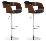 Tabouret de bar Kingston Lot de 2 Noir - Imitation noyer