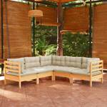 Garten-Lounge-Set Weiß - Massivholz - 64 x 63 x 64 cm