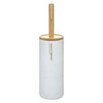 WC-Bürste aus Bambus und Polyresin Weiß - Kunststoff - 10 x 38 x 10 cm
