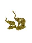 Skulptur Elefant 2er Set Gold Gold - Metall - Stein - 25 x 24 x 9 cm