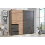 Armoire 2 portes coulissantes 200 cm Marron - Pierre - 200 x 200 x 61 cm