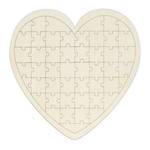 4 x Herzpuzzle Hochzeit aus Holz Weiß - Holzwerkstoff - 45 x 1 x 45 cm