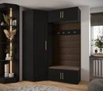 Garderobe Inova 3 Z21 Schwarz - Braun - Gold - Gold