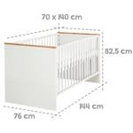 Lit bébé évolutif Finn Blanc - Bois manufacturé - 76 x 83 x 144 cm