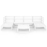 Garten-Lounge-Set (7-teilig) 3009735-1 Weiß - Massivholz - Holzart/Dekor - 70 x 30 x 70 cm