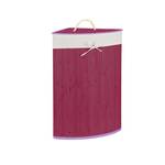 Lot de 2 paniers à linge bambou Mauve - Blanc