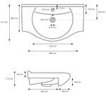 86x215x515 Waschbecken cm Wei脽