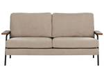 3-Sitzer Sofa AKRANES Beige - Schwarz - Eiche Dunkel - Taupe