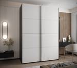 Armoire Lux 1 Noir - Argenté - Blanc - Largeur : 180 cm