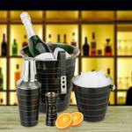 5-teiliges Cocktailset schwarz Schwarz - Silber - Metall - 24 x 21 x 24 cm