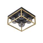 Deckenleuchte Widnes Schwarz - Gold - Glas - Metall - 28 x 15 x 28 cm