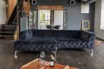 Ecksofa NARLA Chesterfield Velvet Schwarz