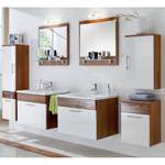 Miroir de salle de bain Arizona Imitation noyer - Blanc