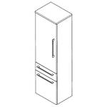 Armoire Chenna Gris - Matière plastique - 40 x 134 x 30 cm