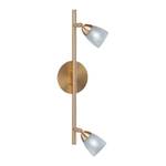 Lampada da soffitto Arccardia 2 luci inclinabili e girevoli in metallo/Vetro ottone opaco/Bianco