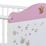 Set de chambre enfant Princesse Lillifee Lit à barreaux et table à langer rose et blanche