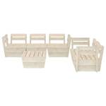 Bistro-Set-k69 ( 6-tlg ) Beige - Massivholz - Höhe: 1 cm