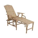 Chaise longue en manau et lame de rotin Beige - Rotin - 76 x 60 x 175 cm