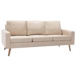 3-Sitzer-Sofa Creme Stoff Cremeweiß