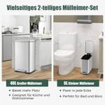 Abfalleimer SK32238EXDE（2er Set） Silber - Metall - 34 x 68 x 38 cm