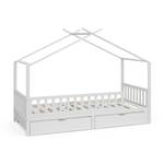 Lit cabane Franka 40400 Blanc - Bois massif - 206 x 155 x 96 cm