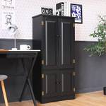 Mehrzweckschrank Vintage JZ10009 Schwarz - Holzwerkstoff - 32 x 123 x 59 cm