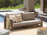 Gartensofa TIMOR Beige - Grau - Eiche Dunkel - Taupe - 184 x 75 cm