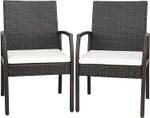 Gartenstuhl Polyrattan (2er Set) Braun - Rattan - 55 x 89 x 62 cm