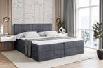 Boxspringbett MOETI Steingrau - Breite: 200 cm - H4